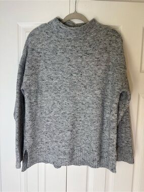 Well Worn Heather Grey Mock Neck Sweater